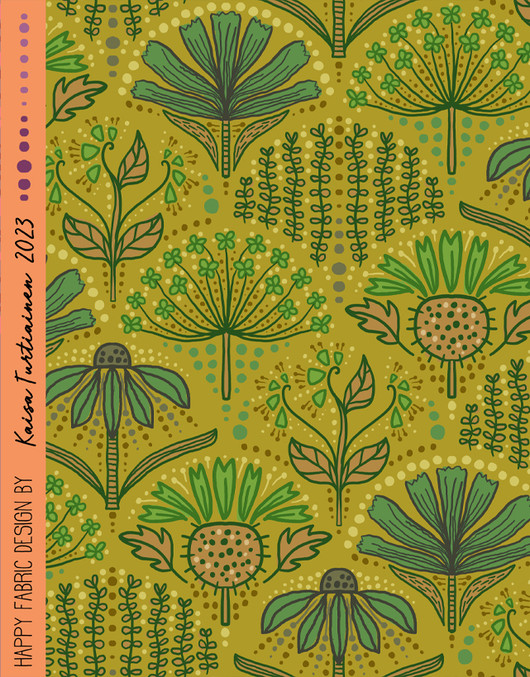 Yrttitarha-puuvillatrikoo vihreä