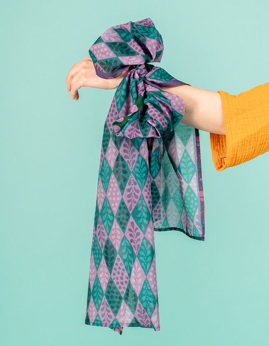 Mimosa-huivi turkoosi-lila