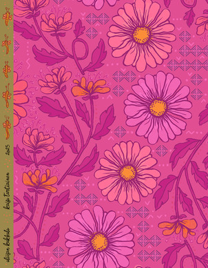 Aliisan kukkala-puuvillasatiini pinkki