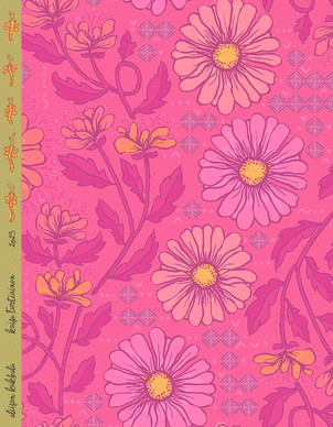 Aliisan kukkala-puuvillasatiini pinkki