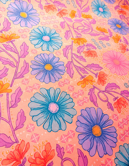 Aliisan kukkala-puuvillasatiini vaaleanpunainen