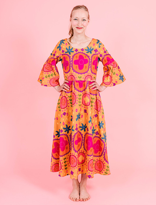 1 m pala Auroora-puuvillasatiini aurinko