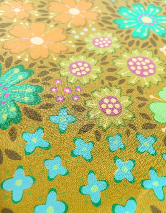 Floora-puuvillakangas vihreä