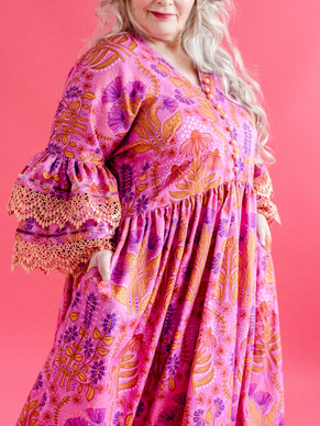 Herbaario-puuvillasatiini vaaleanpunainen