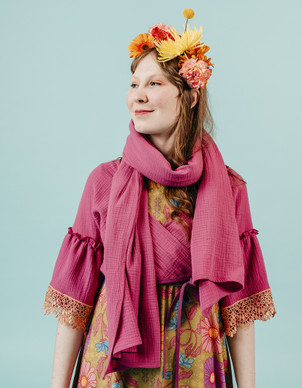 Yksivärinen huivi fuksia