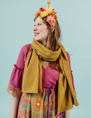 Yksivärinen huivi lime