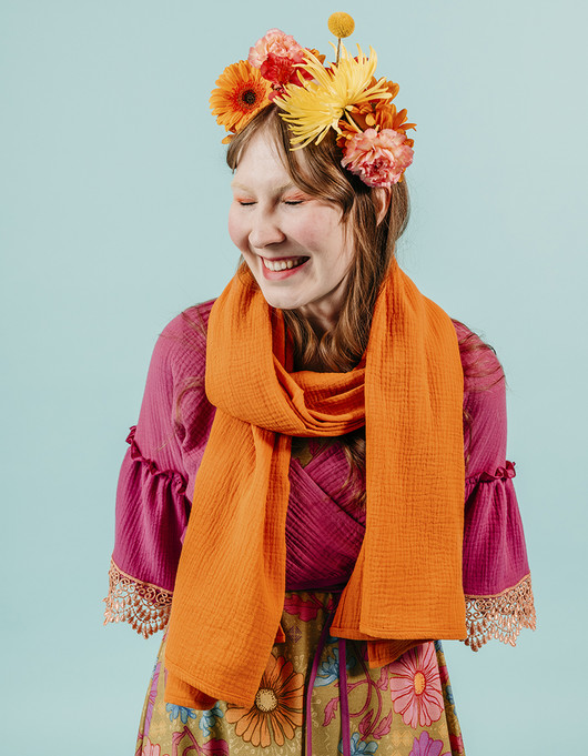 Puuvillamusliini oranssi