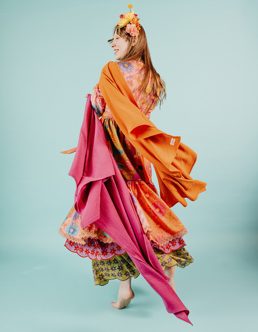 Yksivärinen huivi fuksia