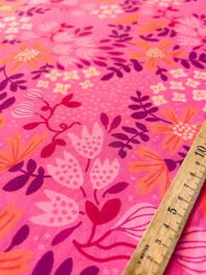 Kreeta-puuvillatrikoo vaalea fuksia