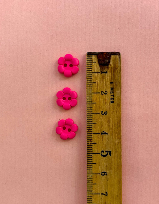 Kukkanappi 11 mm pinkki