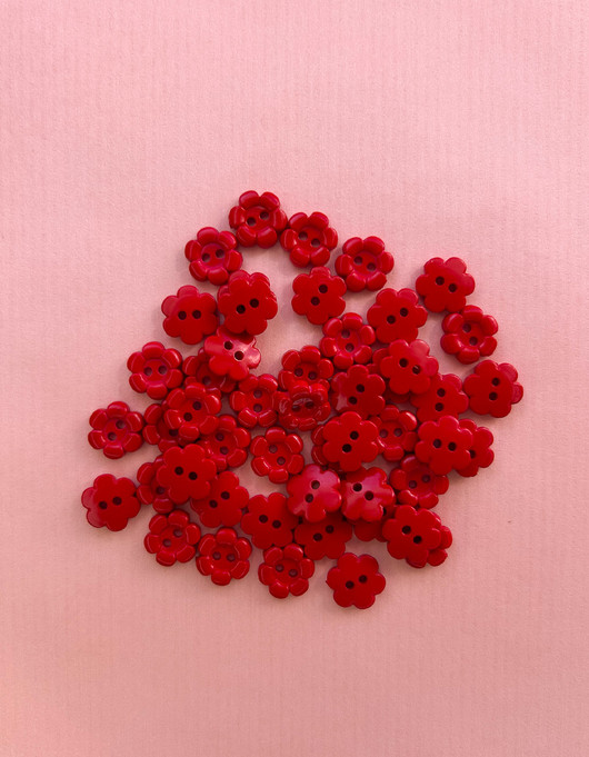 Kukkanappi 11 mm punainen