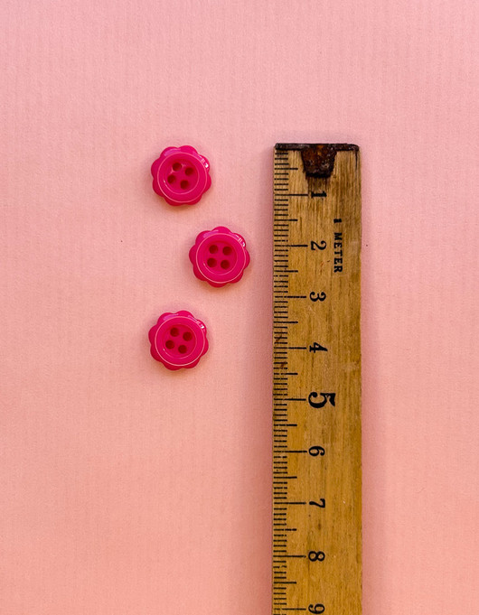 Kukkanappi 12 mm pinkki