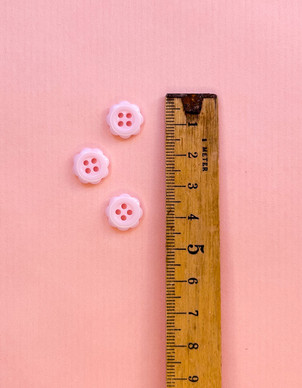 Kukkanappi 12 mm vaalea vaaleanpunainen