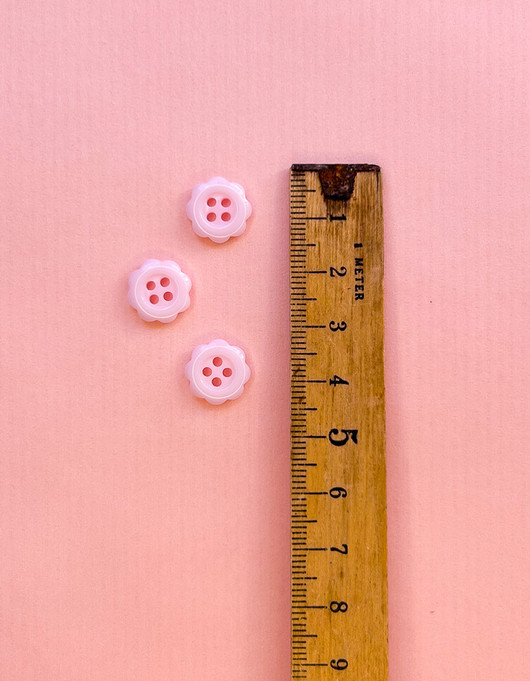 Kukkanappi 12 mm vaalea vaaleanpunainen