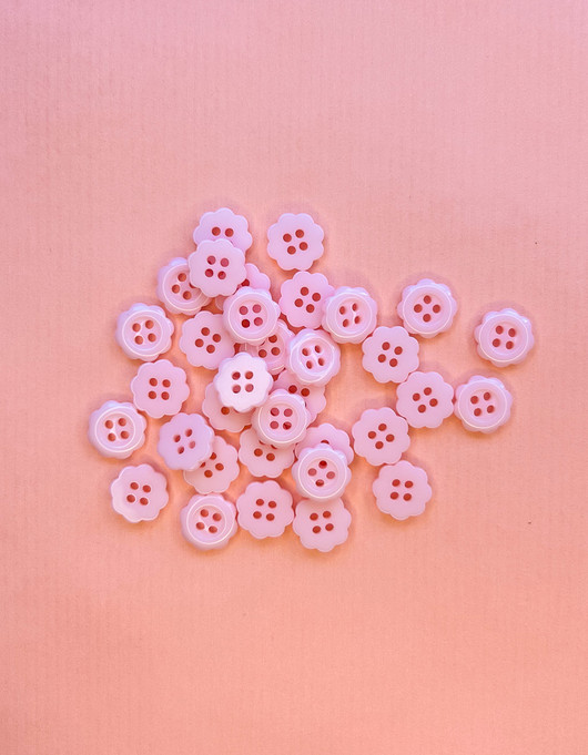 Kukkanappi 12 mm vaalea vaaleanpunainen