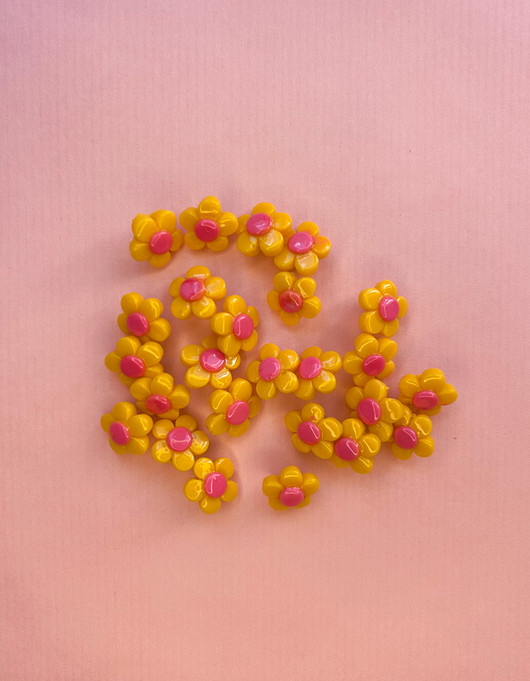 Kukkanappi 14 mm keltainen