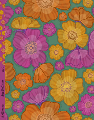 Kurtturuusu-pellavakangas värikäs