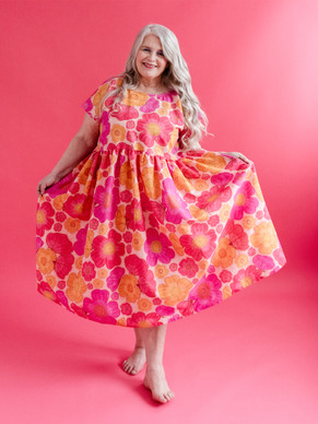 Kurtturuusu-pellavakangas vaaleanpunainen