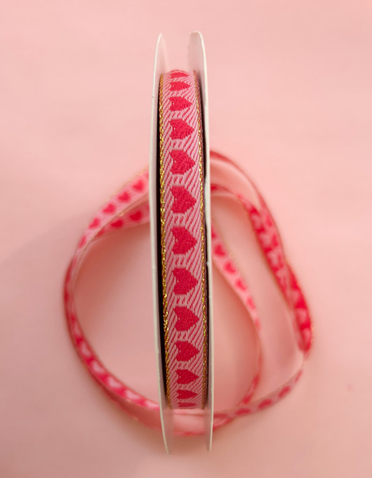 Kuvionauha 10 mm pinkit sydämet