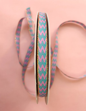 Kuvionauha 10 mm turkoosit aallot