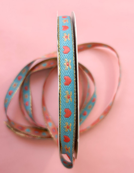 Kuvionauha 10 mm sydämet ja kukat