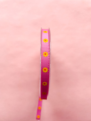 Kuvionauha 10 mm pinkki kukallinen