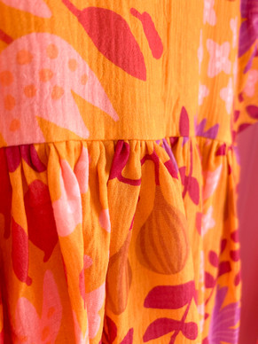 Liisi-mekko kukallinen keltainen