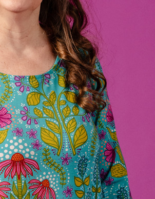 Herbaario-puuvillatrikoo turkoosi