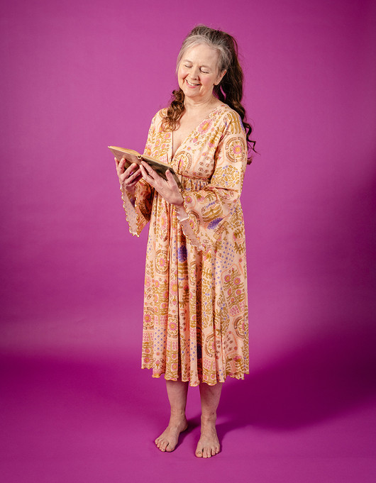 Minea-aamutakki vaalea persikka