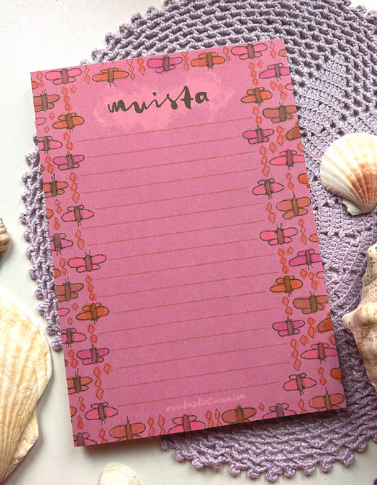 Muistilehtiö vanha roosa