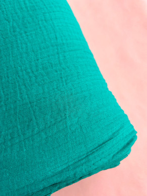 Puuvillamusliini turkoosi