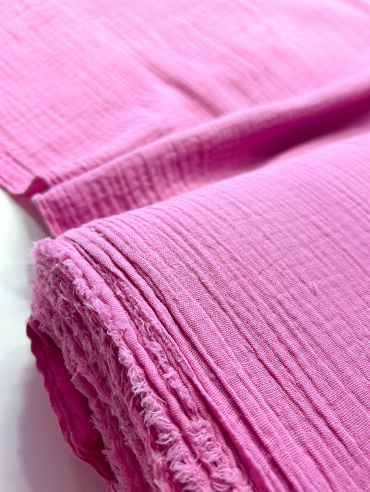 Puuvillamusliini vaalea fuksia