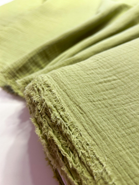 Puuvillamusliini vaalea vihreä