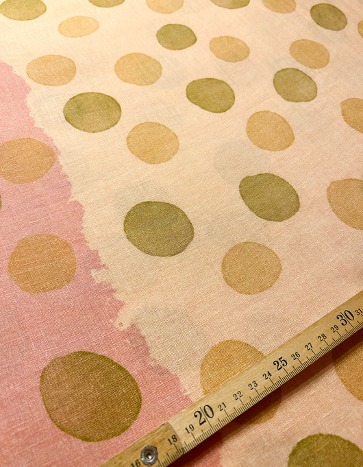 Haiku-pellavakangas vaalea persikka