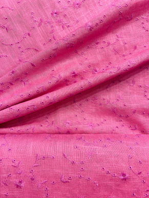 Pellavakangas kirjailtu vaalea pinkki