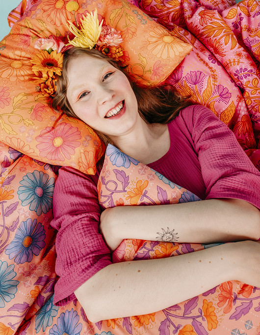 Tyynyliina vaaleanpunainen Aliisan kukkala