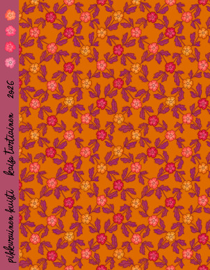 Pikkuruinen Kuisti-puuvillakangas oranssi