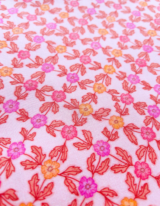 Pikkuruinen Kuisti-puuvillakangas vaaleanpunainen