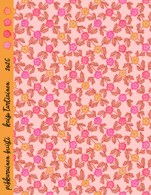 Pikkuruinen Kuisti-puuvillakangas vaaleanpunainen