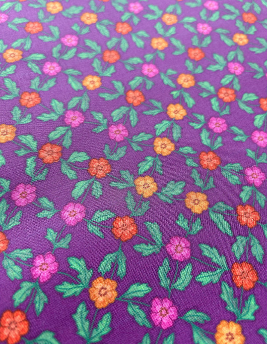 Pikkuruinen Kuisti-puuvillakangas violetti