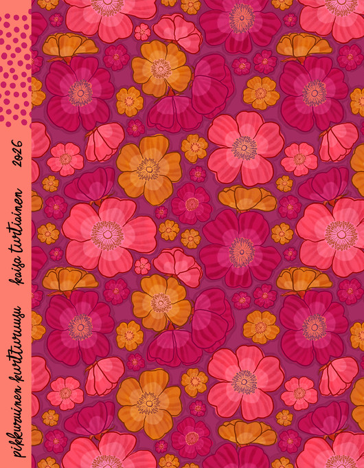 Pikkuruinen Kurtturuusu-puuvillakangas fuksia