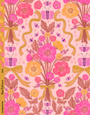 Pomppaduuri-puuvillakangas vaaleanpunainen