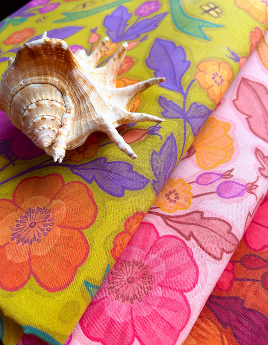 Pomppaduuri-puuvillakangas vaaleanpunainen