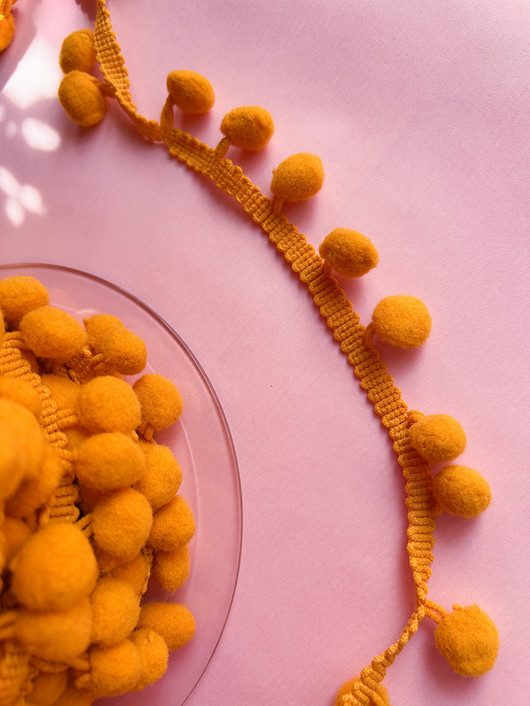 Pampulanauha 25 mm keltainen