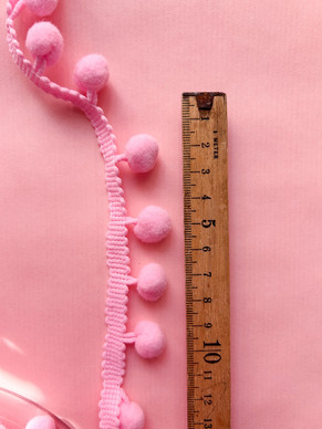 Pampulanauha 25 mm vaaleanpunainen