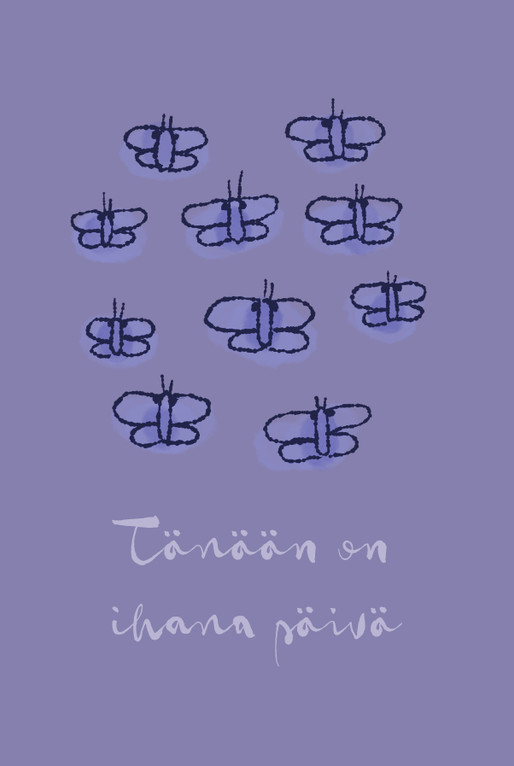 Ihana päivä-postikortti laventeli