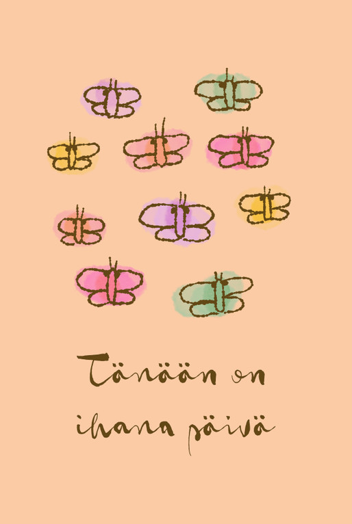 Ihana päivä-postikortti vaalea persikka