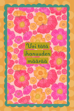 Ihanuus-postikortti vaaleanpunainen