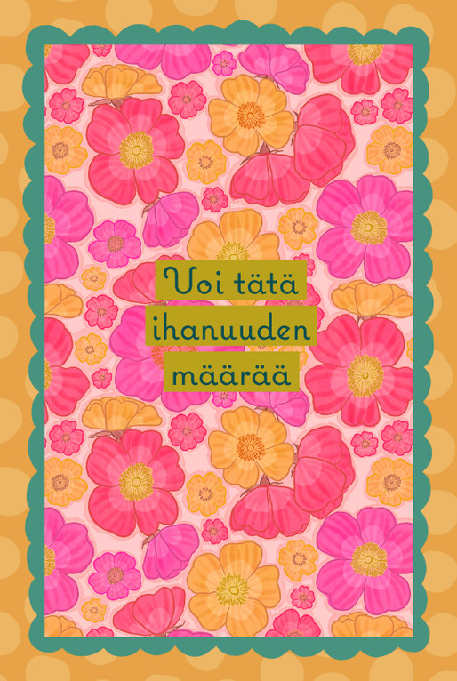 Ihanuus-postikortti vaaleanpunainen