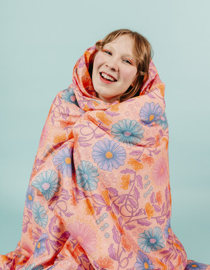 Aliisan kukkala-puuvillasatiini vaaleanpunainen